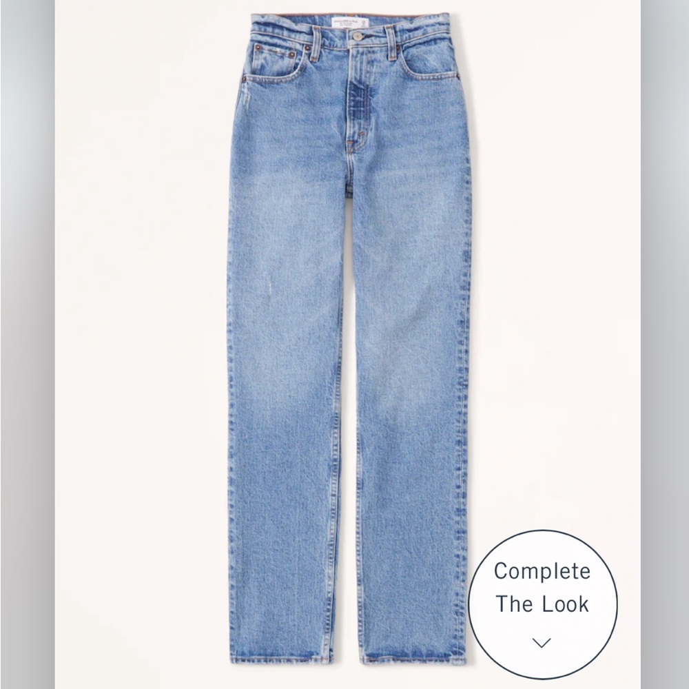 Abercrombie Ultra High Rise 90s Straight Jean Medium Wash 2R